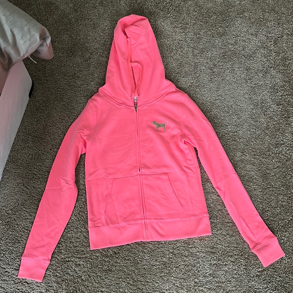 Pink zip up hoodie